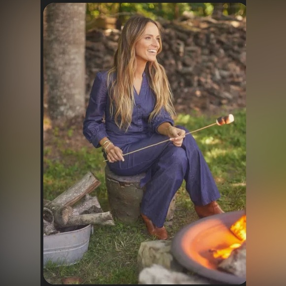 Draper James Chambray Tie-Waist Jumpsuit - Picture 4 of 7